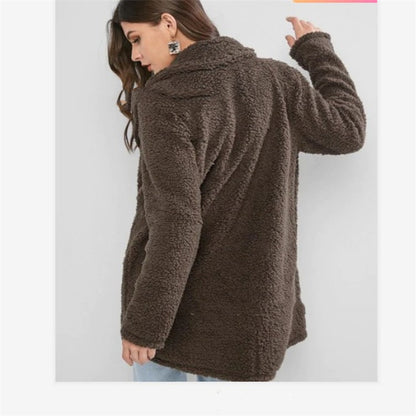 Women Mid Length Blended Wool Coat