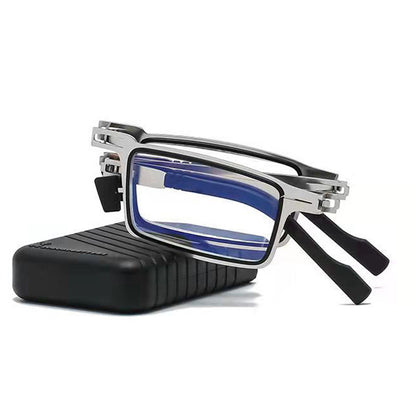 Stainless Steel Folding Anti-blue Light Reading GlassesLight Screw-free Portable Presbyopic Glasses Men's And Women's Same Presbyopic Glasses