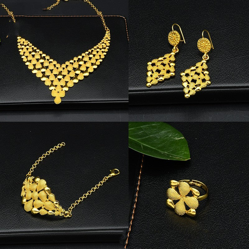 Nigeria Dubai 24k Gold Jewelry Suit