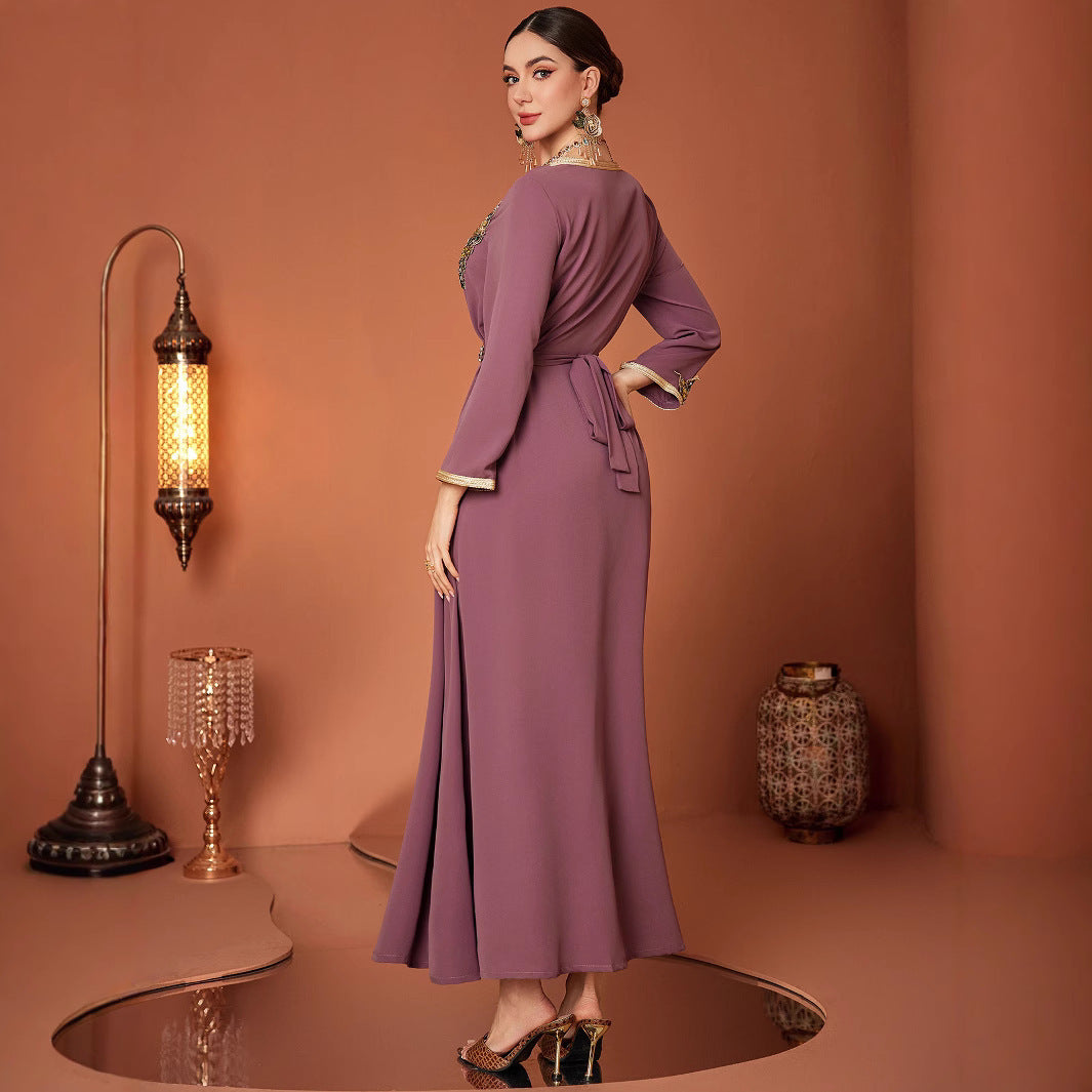 Middle East Muslim Fashionable Elegant New Embroidered Musilin Robe