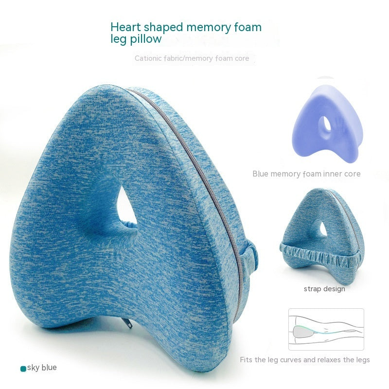 Leg Pillow – Heart-Shaped Memory Foam Contour Pillow for Side Sleepers, Hip, and Knee Support