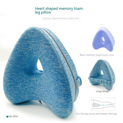 Leg Pillow – Heart-Shaped Memory Foam Contour Pillow for Side Sleepers, Hip, and Knee Support