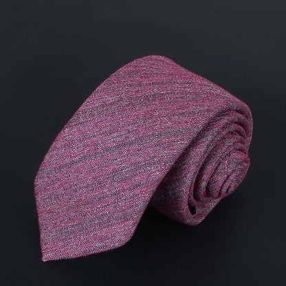Solid Color Korean Style Narrow Cotton Men's 6cm Formal Wear Business Casual Wedding Tie