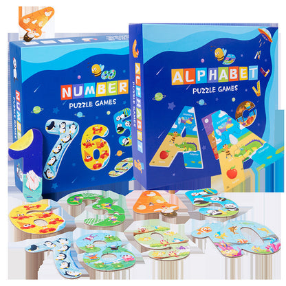 Large Block Digital Puzzle Toys Children's Letters Puzzle Cognitive Paper Educational Toys