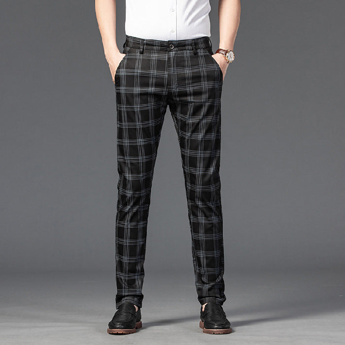 Men's Trendy Youth Plaid Small Straight Pants