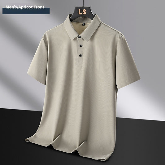 Plus Size Seamless Men Ice Silk Polo Shirt