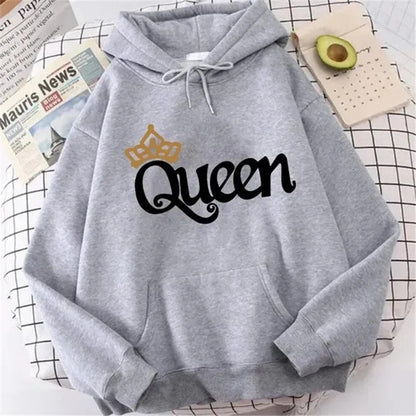 QUEEN Print Hoodies Fleece Hooded Sweatshir