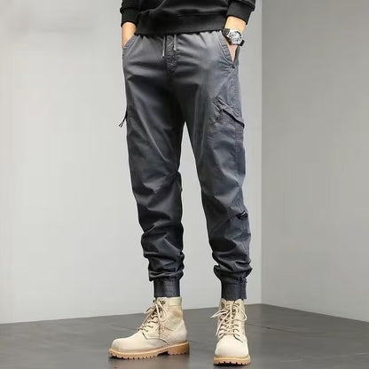 Ankle Banded Working Pants Casual Cropped Pants Loose Slim Fit Tapered Pants