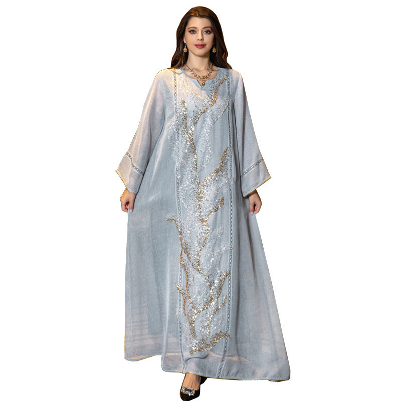 Muslim Robe Sequined Embroidery Dress