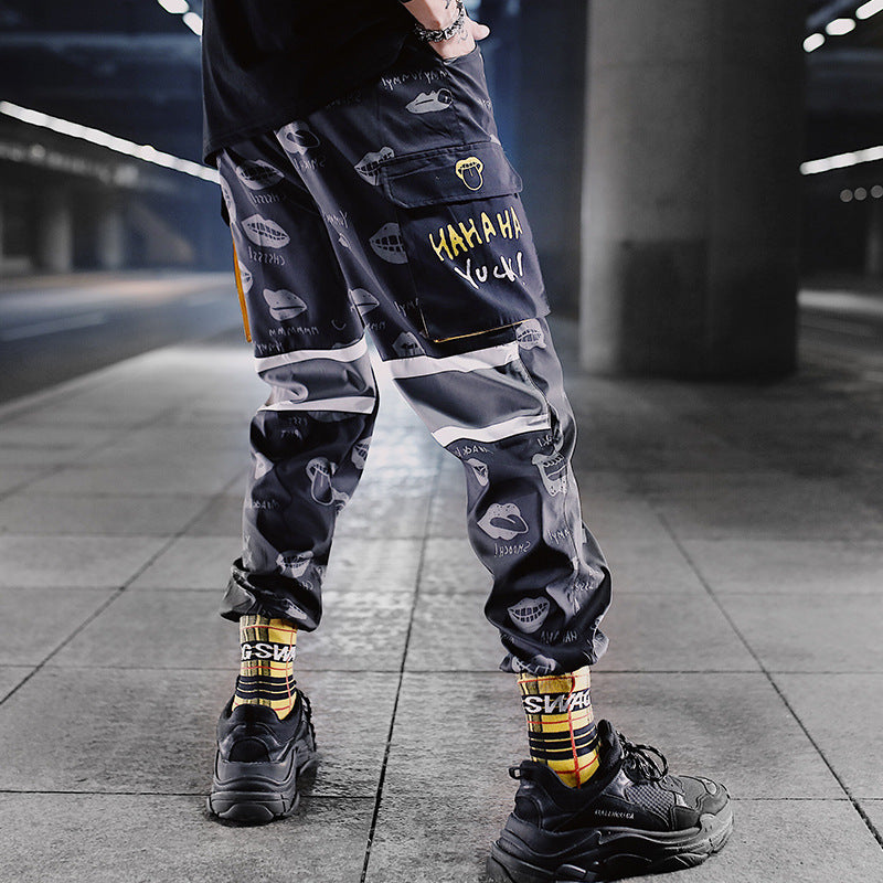 Men's Casual Pants Multi-pocket Drawstring Pants Trend