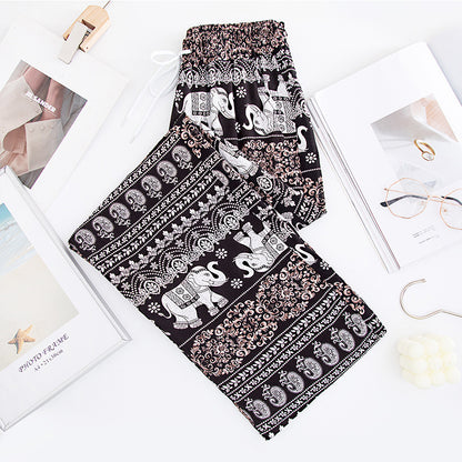 Thailand Elephant Yoga Wide-leg Pants For Women