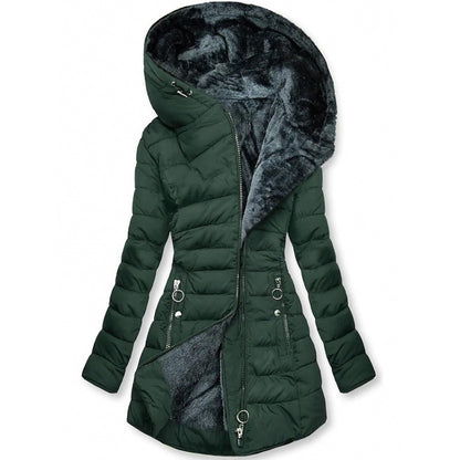 Fashion Long-sleeve Zipper Cotton-padded Coat Women