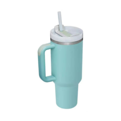 Tumbler with Handle & Straw – Stainless Steel Spill-Proof Travel Mug with Lid