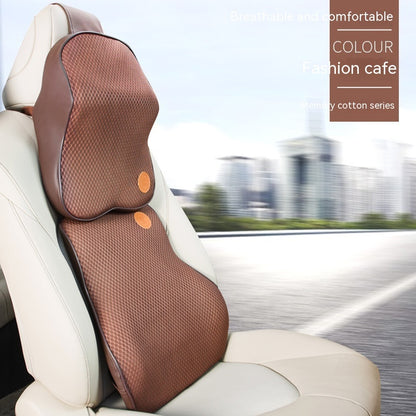 Four Seasons Universal Memory Foam Automotive Headrest Neck Pillow Lumbar Support Pillow