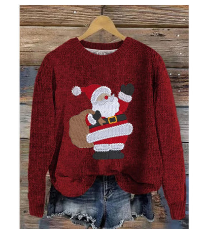 Creative Christmas Men's And Women's Loose Round Neck Sweater