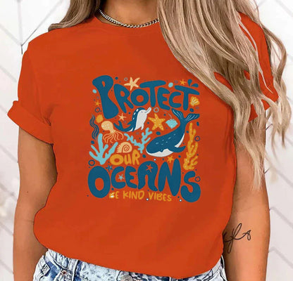 Premium T-shirtHot Protect The Ocean Printed T-Shirts
