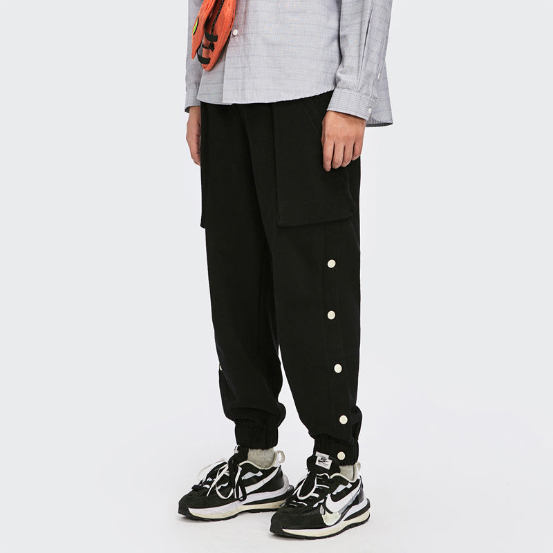 Breasted Trousers Men's Fashion Brand Leggings Sweatpants Plus Velvet Thick Sports