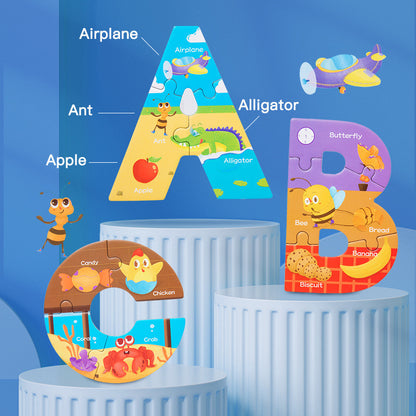 Large Block Digital Puzzle Toys Children's Letters Puzzle Cognitive Paper Educational Toys