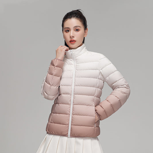 Down Jacket Women's Gradient Stand Collar Fashionable