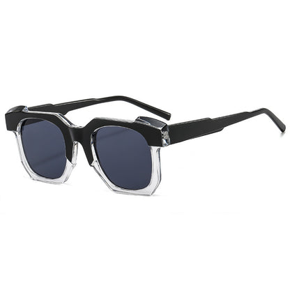 Men's Multilateral Black Frame Plain Glasses