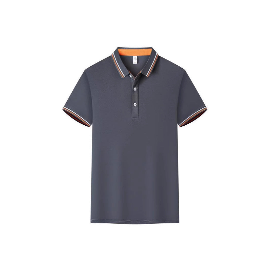Polo Cotton Workwear With A Collar And Short Sleeves