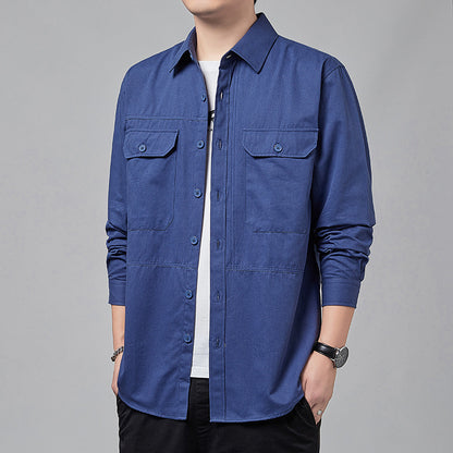 Workwear Shirt Men's Long-sleeved Casual Jacket