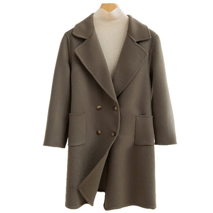 Fashion Double Breasted Woolen Coat Women