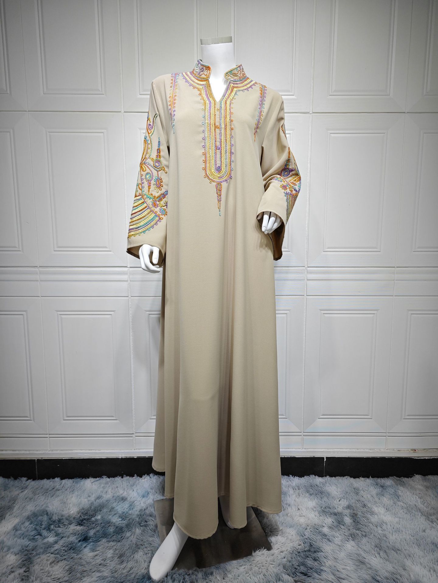 Women's Embroidered Rope Embroidered Muslim Dress