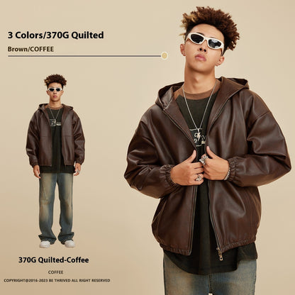 Heavy American Retro Fashion Brand Leather Coat