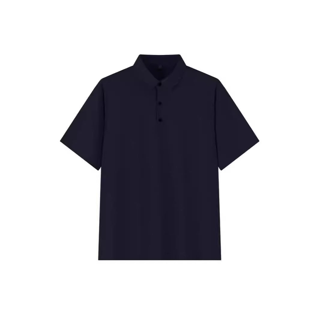 Plus Size Seamless Men Ice Silk Polo Shirt