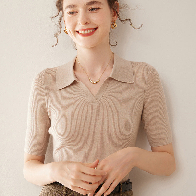 Worsted Thin Cashmere Women's Bottoming Shirt