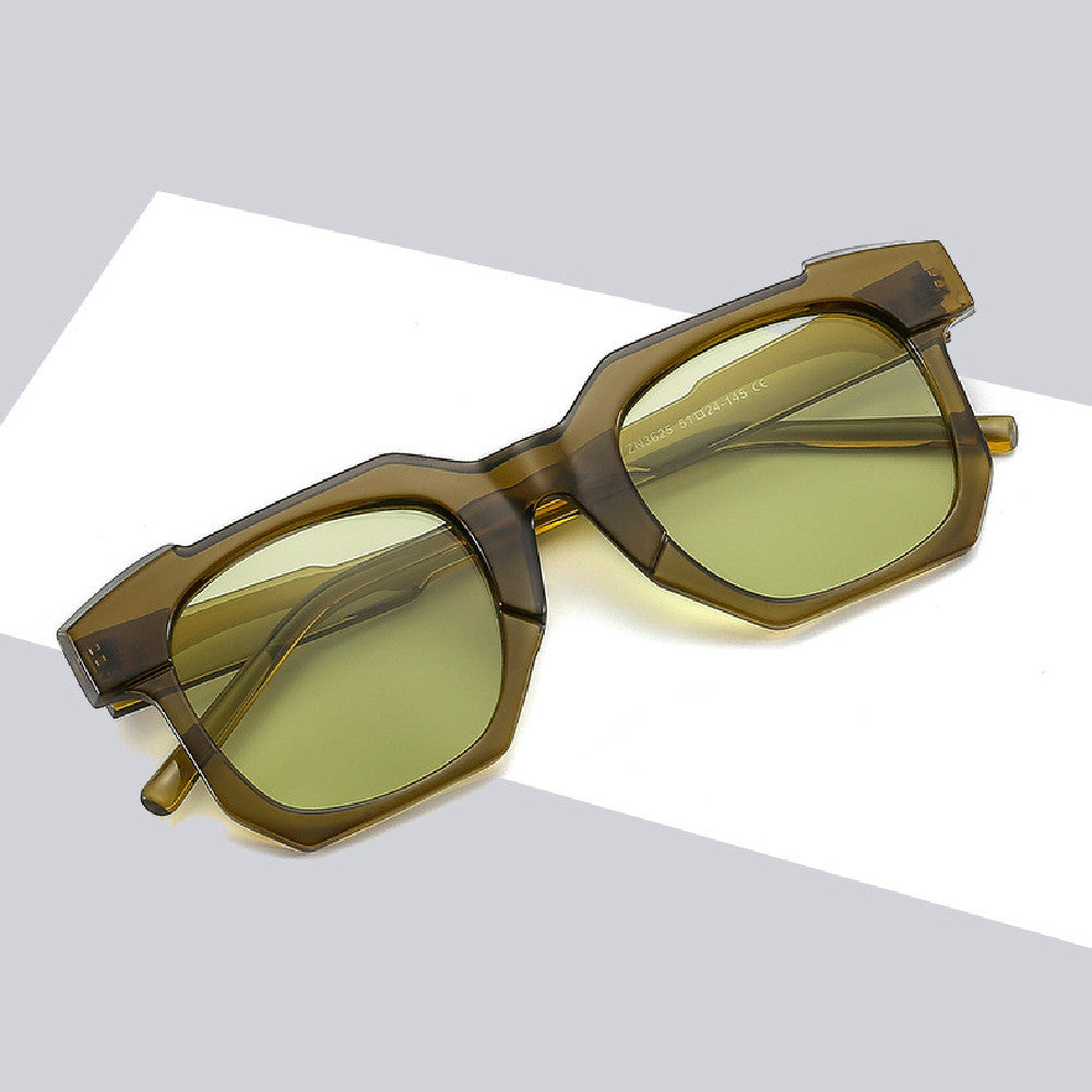 Men's Multilateral Black Frame Plain Glasses