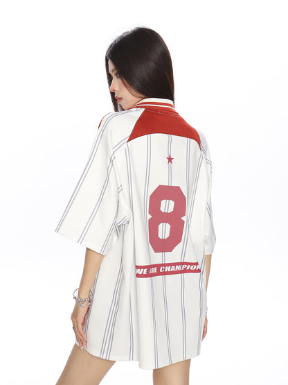 Sports Style Jersey Short-sleeved Casual Top Trendy Women