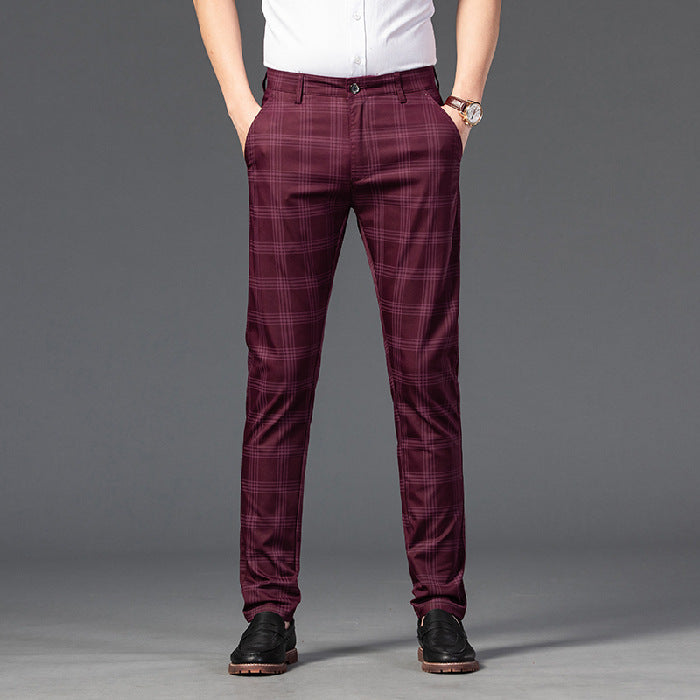 Men's Trendy Youth Plaid Small Straight Pants
