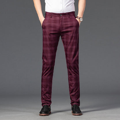 Men's Trendy Youth Plaid Small Straight Pants