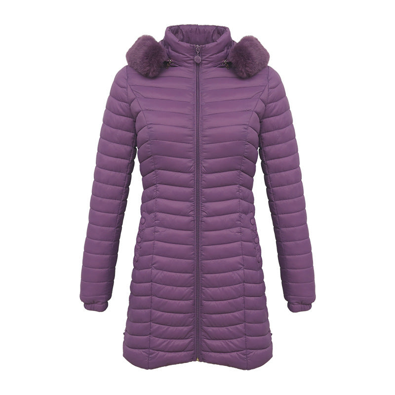Winter Long Parka Ultra-light Liner Women's Quilted Cotton Coat