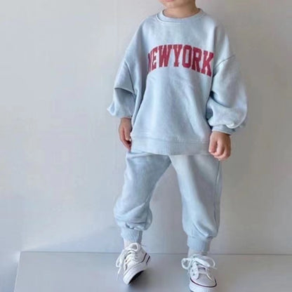 Children's Pullover Cotton Sweater Trousers Suit