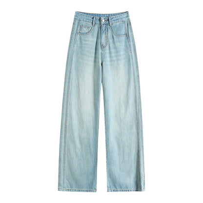 Fashion Women Loose Ice Silk Wide-leg Pants