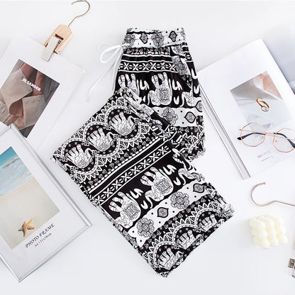 Thailand Elephant Yoga Wide-leg Pants For Women