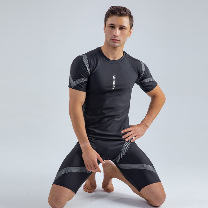 Men's Sun Protection Quick-drying T-shirt Swimsuit Shorts Suit