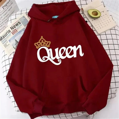 QUEEN Print Hoodies Fleece Hooded Sweatshir
