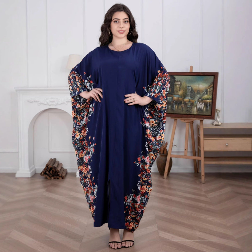 Middle East Muslim Women's Skirt Arab Floral Loose Robe