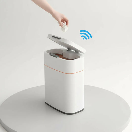 Smart Trash Can With Lid For Bedroom And Living Room Kitchen Storage Box Trash Can Induction Small Car Box Automatic Smart Dustbin Smart Trash Bin (V2)